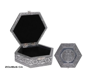 JOYERO HEXAGONAL HAMSA 20X18X6CM
