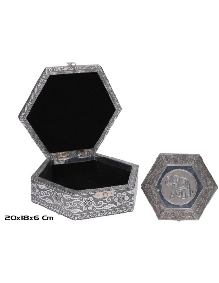 JOYERO HEXAGONAL ELEFANTE 20X18X6CM JOYERO HEXAGONAL ELEFANTE 20X18X6CM