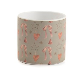 MACETERO CERAMICA NAVIDAD VINTAGE ESTRELLAS D10,5 H8,5