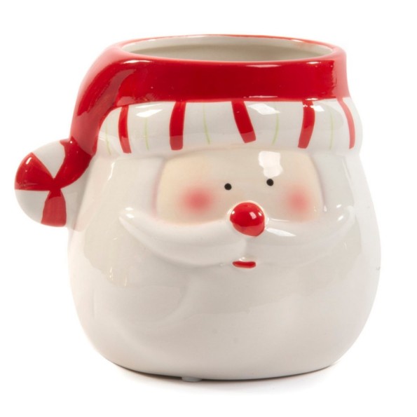 MACETERO CERAMICA CABEZA PAPA NOEL 14.5X12.8 H12.2