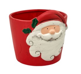 MACETERO TERRACOTA CARA PAPA NOEL D.12 H11