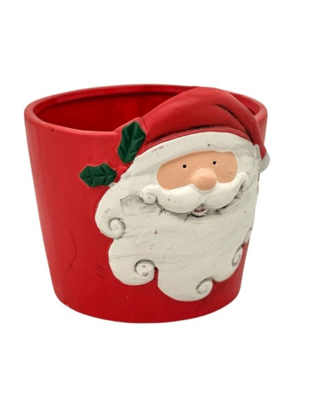 MACETERO TERRACOTA CARA PAPA NOEL D.12 H11