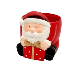 MACETERO TERRACOTA PAPA NOEL REGALO D.12 H13
