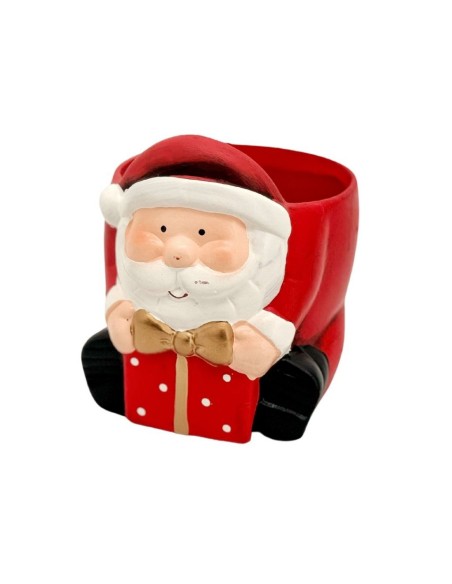 MACETERO TERRACOTA PAPA NOEL REGALO D.12 H13