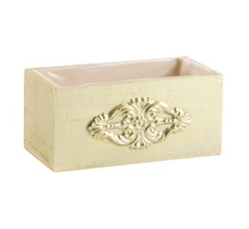 CAJA RECTANGULAR CON DECORACIÓN ELEGANTE ORO  24x13 H12