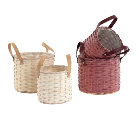 CESTO MIMBRE  NATURAL S/2 MIX COL. CON ASAS S.D.18H17 G.D.23H20