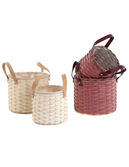CESTO MIMBRE  NATURAL S/2 MIX COL. CON ASAS S.D.18H17 G.D.23H20
