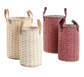 CESTOS ALTOS MIMBRE NATURAL CON ASAS  S/2 2 MIX COL S.D.18H30 B.D.23H35
