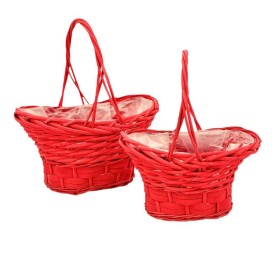 CESTAS MIMBRE ROJO CON ASA S/2 S.23X24H12/14/26 B.27X17H13/16/30