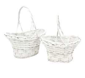 CESTAS MIMBRE BLANCA CON ASA S/2 S.23X24H12/14/26 B.27X17H13/16/30
