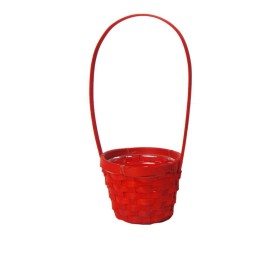 PASCUERO CESTA BAMBU ASA ROJO D.12 H9/28