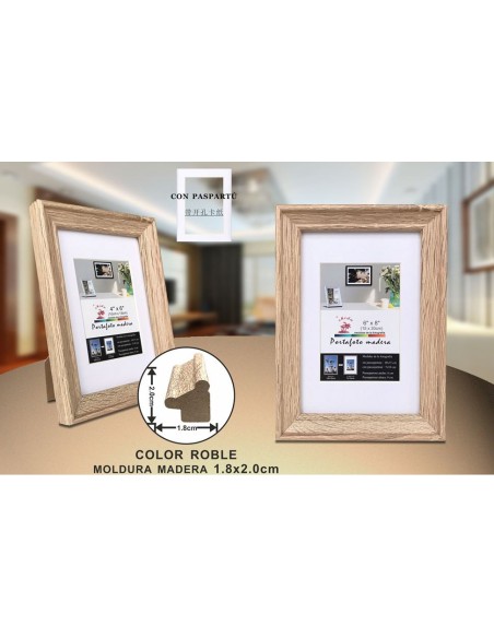 PORTAFOTO MADERA DM-842 15X20CM(12/36)