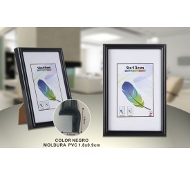 PORTAFOTO NEGRO PVC-605 9*13CM(24/72)