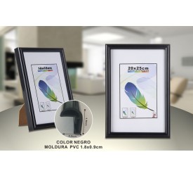 PORTAFOTO NEGRO PVC-605 20*25CM(12/24)