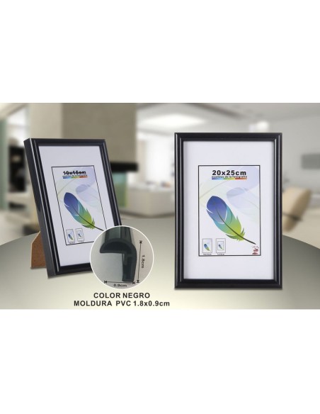 PORTAFOTO NEGRO PVC-605 20*25CM(12/24)