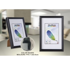 PORTAFOTO NEGRO PVC-605 30*40CM(6/12)