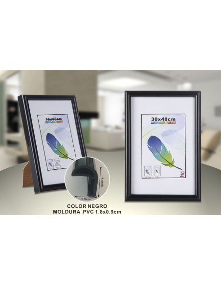 PORTAFOTO NEGRO PVC-605 30*40CM(6/12)