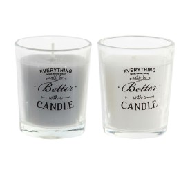 VELA SET 2 CRISTAL CERA 11X5,5X6,5 BLANCO