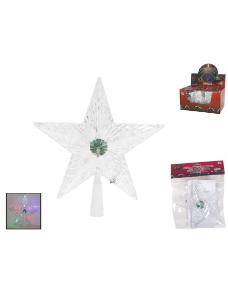 ESTRELLA TRANSPARENTE LED FLASH 21CM