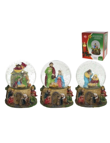 BOLA AGUA NACIMIENTO MUSICAL 15X12CM 3ST
