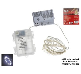 LED MICRO 48 LUCES 8 FUNC BLANCA - PILAS