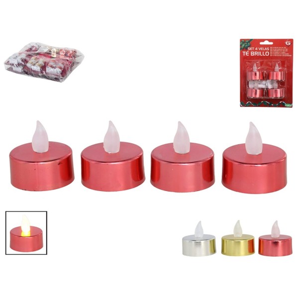 SET 4 VELAS TÉ BRILLO 3.5X4CM 3STD