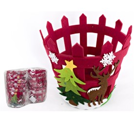 MACETERO NAVIDAD 22CM ROJO