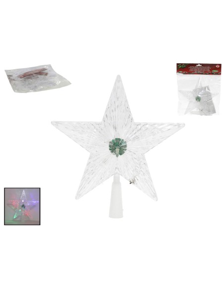 PUNTA ARBOL ESTRELLA 5 LED 22.5CM