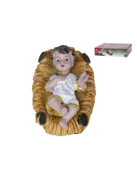 NIÑO JESUS EN PESEBRE 7.5 CM