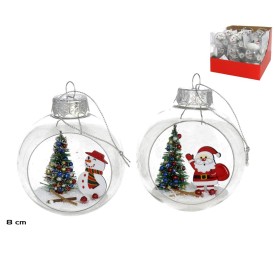 BOLA NAVIDAD ABIERTA C/ESCENA 8CM 2STD