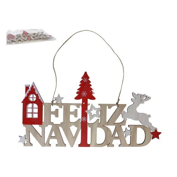 COLGANTE CARTEL FELIZ NAVIDAD  42X22CM