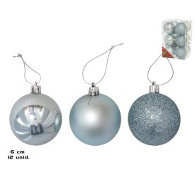 BOLA NAVIDAD X12 AZUL CLARO 6CM 3STD