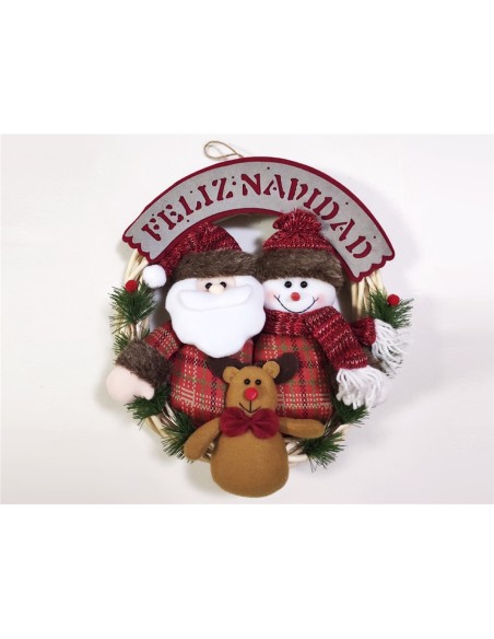 CORONA FIGURAS ROJA C/OSITO 30CM