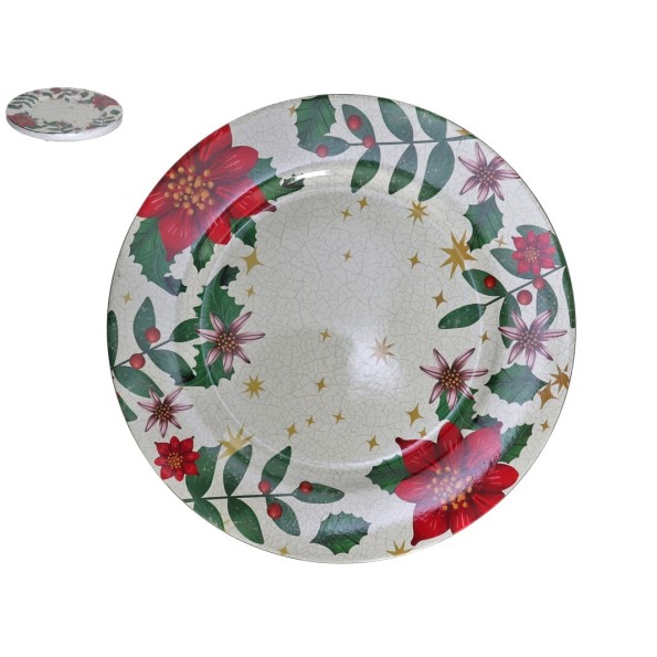 BAJO PLATO BLANCO POINSETIA 33CM