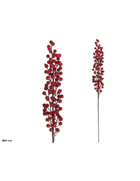 VARA CERRADA BAYAS ROJAS 80CM