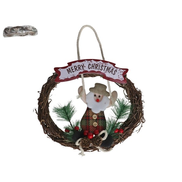 CORONA COLGANTE MERRY CHRISTMAS 25CM LOUV