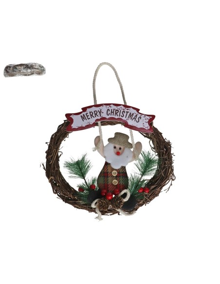 CORONA COLGANTE MERRY CHRISTMAS 25 CM