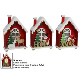 CASITA MADERA CON LUZ 3 SURTIDOS 11,5X5,7X16 CM