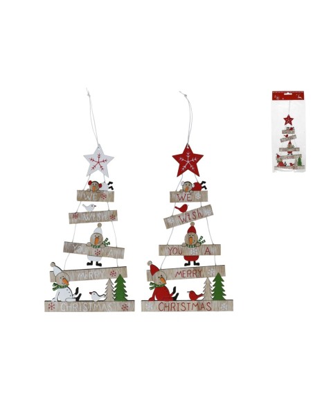 COLGANTE ARBOL C/FIGURAS Y ESTRELLA 2 SURT 25,4X13