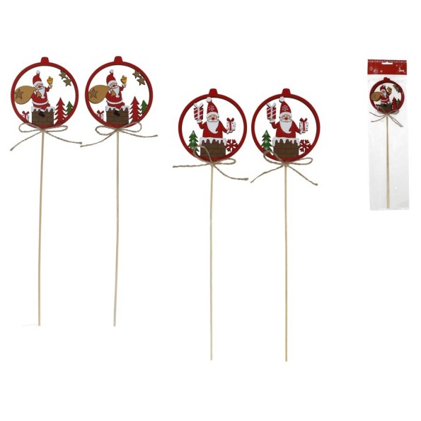 STICK XMAS X2 SANTA CON REGALOS 2 SURT L30 CM