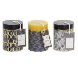 VELA CERA 6,5X6,5X9 3 SURTIDO