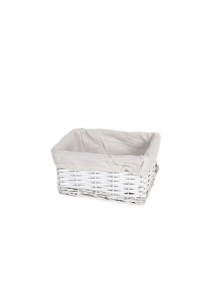 CESTA ZEUS C/TELA 23X18X12CM  - BLANCO
