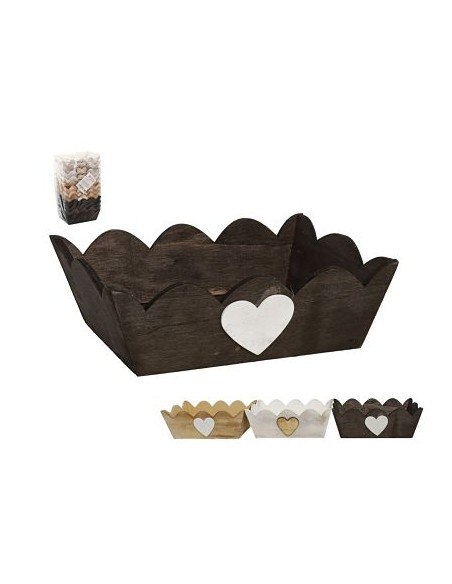 CAJA MADERA 3 COL SURT CORAZON 19X16X7CM