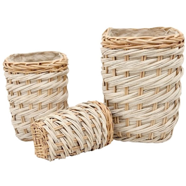 S/3 CESTOS MIMBRE BAMBU CUADRADOS ALTOS P.13X13H20 GR.22X22H32