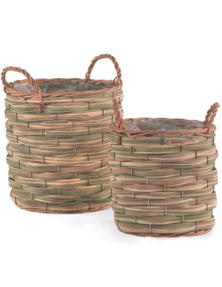 CESTOS  REDONDO BAMBU ASAS  S/2 PD20 H25-GRD25 H31