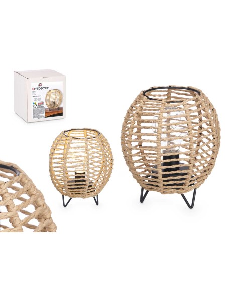 LAMPARA SOBREMESA REDONDA CUERDA