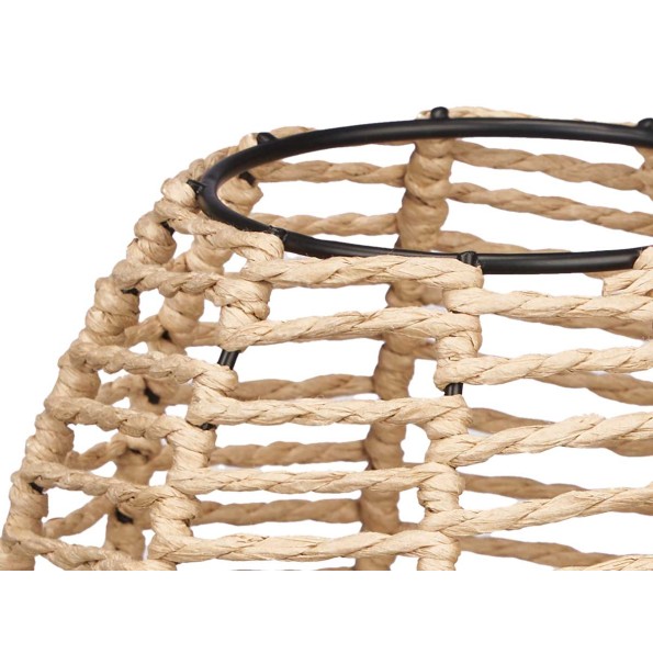 LAMPARA SOBREMESA OVALADA CUERDA BASE MADERA