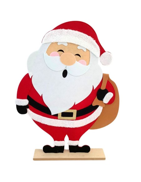 PAPÁ NOEL FIELTRO SOBRE BASE DE MADERA 70X10 H 90