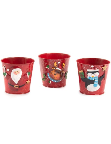 CUBO ZINC METAL 3 MIX DISEÑO NAVIDAD D.13.7 H13