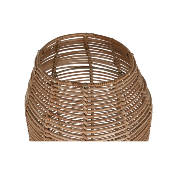 LAMPARA PIE RATAN METAL 23X23X125 NATURAL MARRON